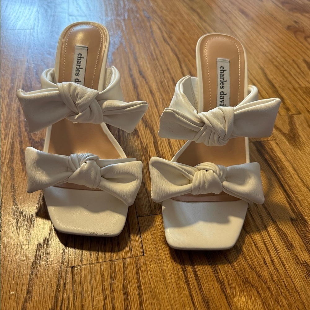Charles David Rox Double Bow Slide Sandal Heel - Picture 6 of 11